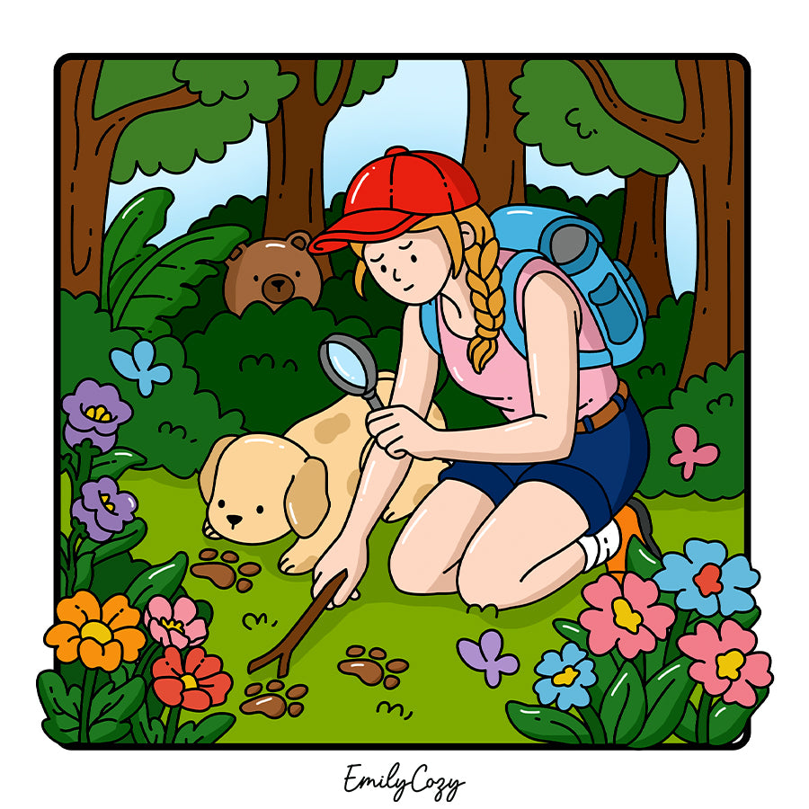 Camping Girl Coloring Book