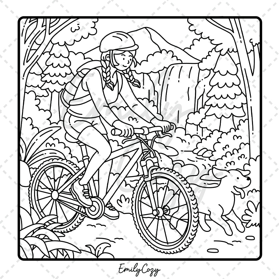 Camping Girl Coloring Book