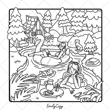 Cottage Girl Coloring Book