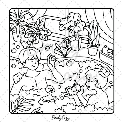 Couple Moments Coloring Book