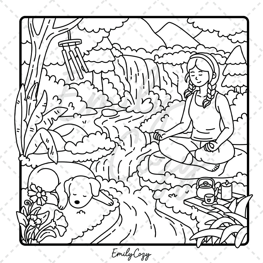 Camping Girl Coloring Book