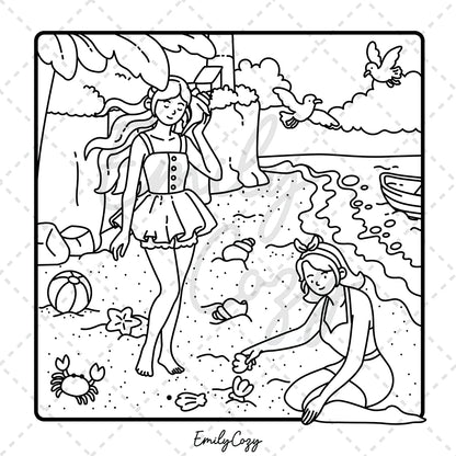 Cottage Girl Coloring Book