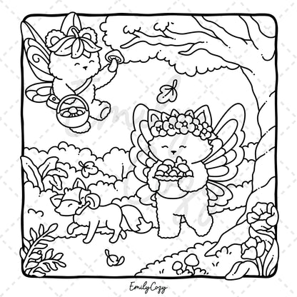 Fairy Buddies Autumn Coloring Book