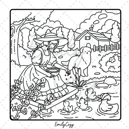 Cottage Girl Coloring Book