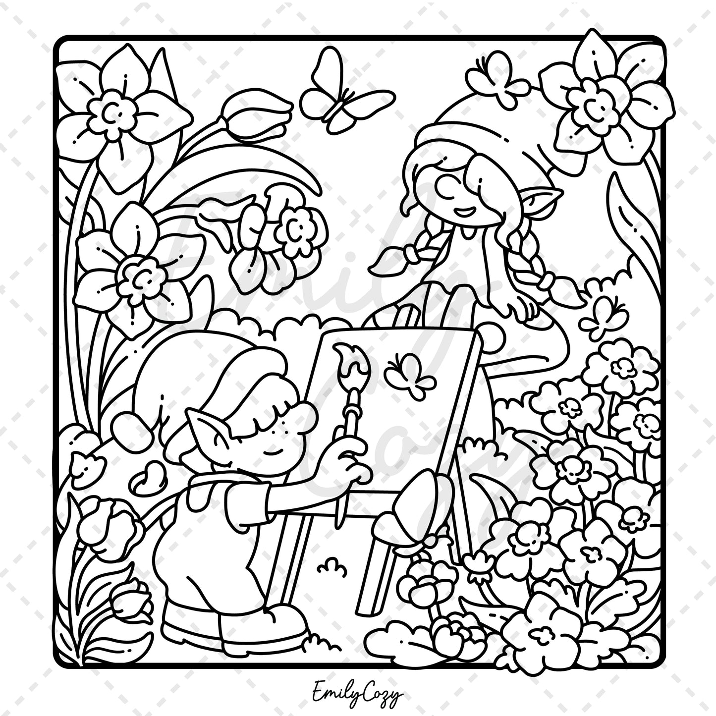 Cozy Gnomes Coloring Book
