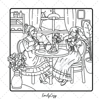 Cottage Girl Coloring Book