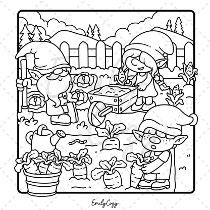 Cozy Gnomes Coloring Book