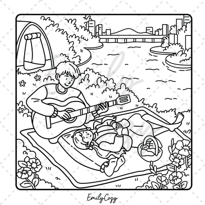Couple Moments Coloring Book