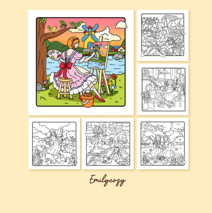 Cottage Girl Coloring Book
