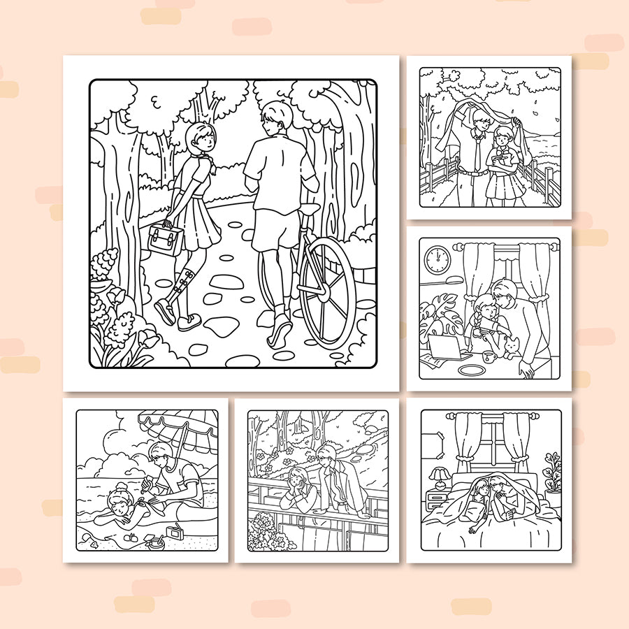Couple Moments Coloring Book