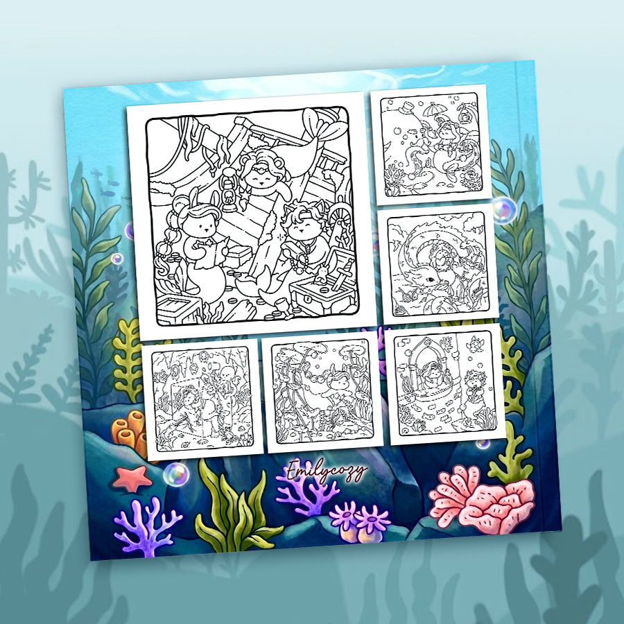 Mermaid Buddies Coloring Book
