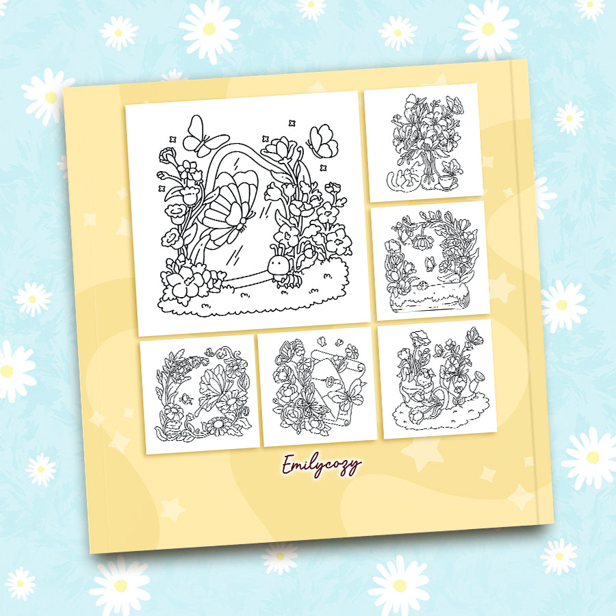 Butterflies and Flowers Coloring Book