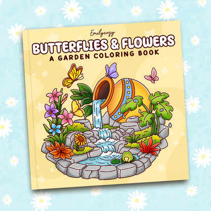 Butterflies and Flowers Coloring Book